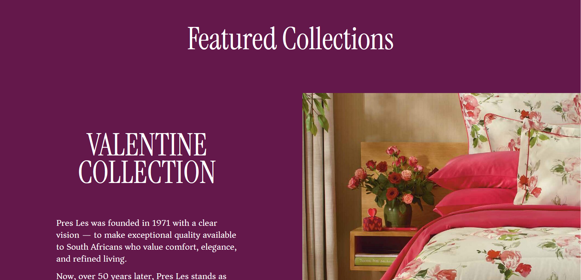 Buy Pres Les Bedding Site Preview