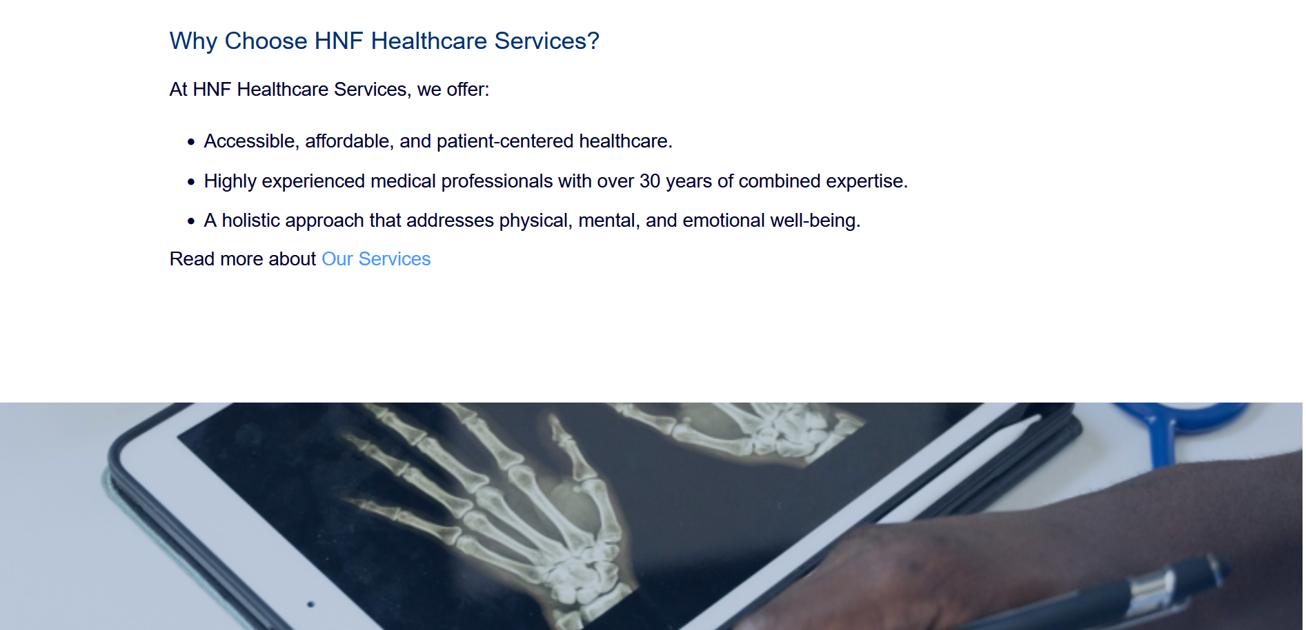 HNF Health Care Services Site Preview